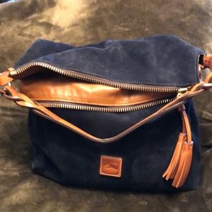 Dooney & Bourke navy blue suede shoulder bag